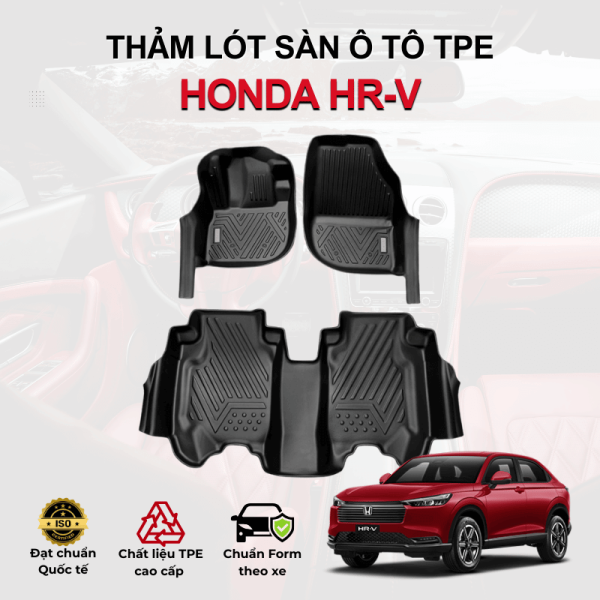 Thảm lót sàn xe ô tô Honda HR-V chất liệu TPE khuôn đúc nguyên khối tràn viền cao cấp