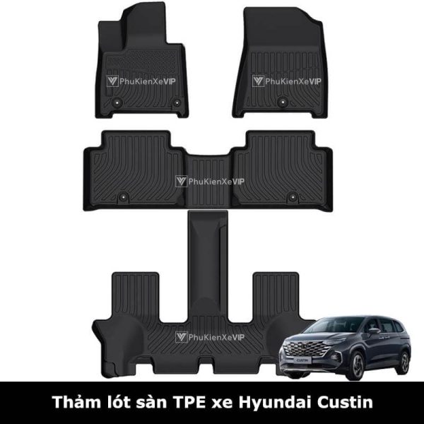 Thảm lót sàn ô tô Hyundai Custin chất liệu TPE