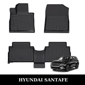 Thảm lót sàn xe ô tô Hyundai Santa Fe chất liệu TPE khuôn đúc nguyên khối tràn viền cao cấp
