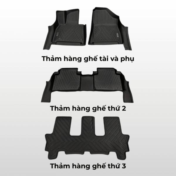 Bộ thảm lót sàn ô tô Hyundai SantaFe chất liệu TPE
