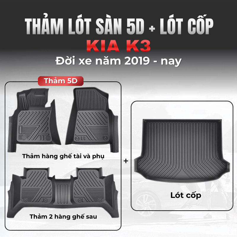 Thảm lót sàn ô tô TPE 5D & Lót cốp