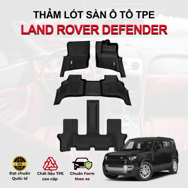 Thảm lót sàn xe ô tô Land Rover Defender chất liệu TPE khuôn đúc nguyên khối tràn viền cao cấp