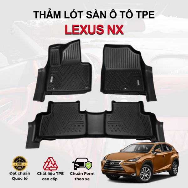 Thảm lót sàn xe ô tô Lexus NX chất liệu TPE khuôn đúc nguyên khối tràn viền cao cấp
