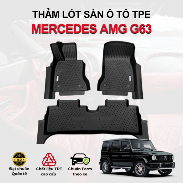 Thảm lót sàn xe ô tô Mercedes AMG G63 chất liệu TPE khuôn đúc nguyên khối tràn viền cao cấp