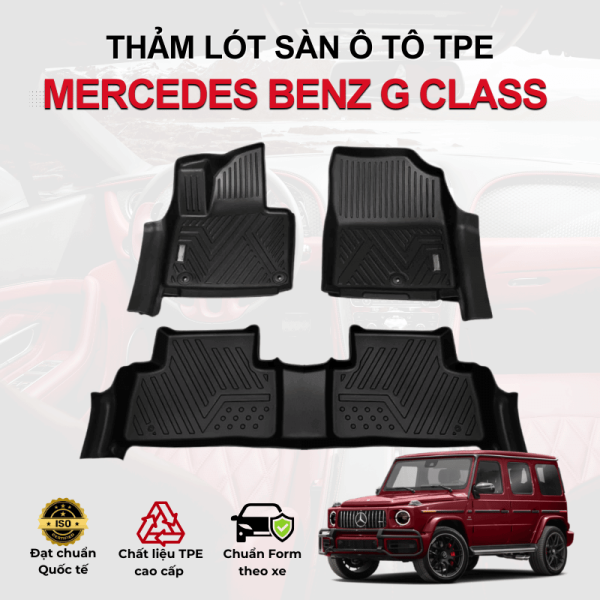 Thảm lót sàn xe ô tô Mercedes Benz G Class chất liệu TPE khuôn đúc nguyên khối tràn viền cao cấp
