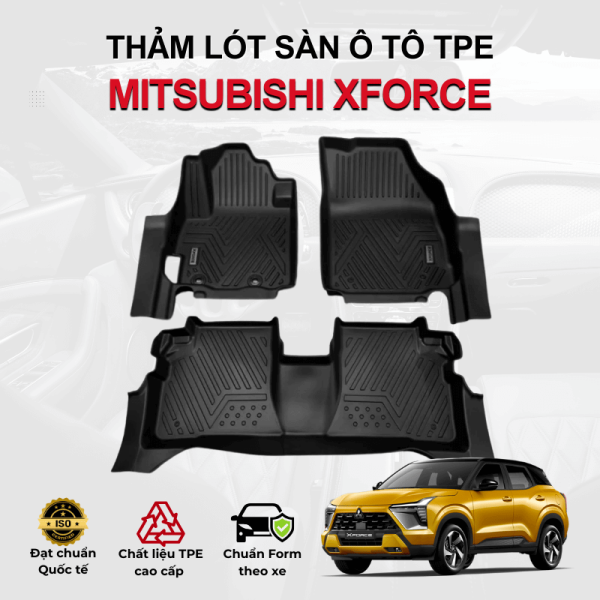 Thảm lót sàn xe ô tô Mitsubishi XForce chất liệu TPE khuôn đúc nguyên khối tràn viền cao cấp