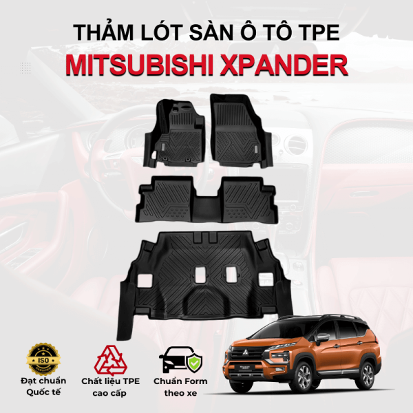Thảm lót sàn xe ô tô Mitsubishi XPander chất liệu TPE khuôn đúc nguyên khối tràn viền cao cấp