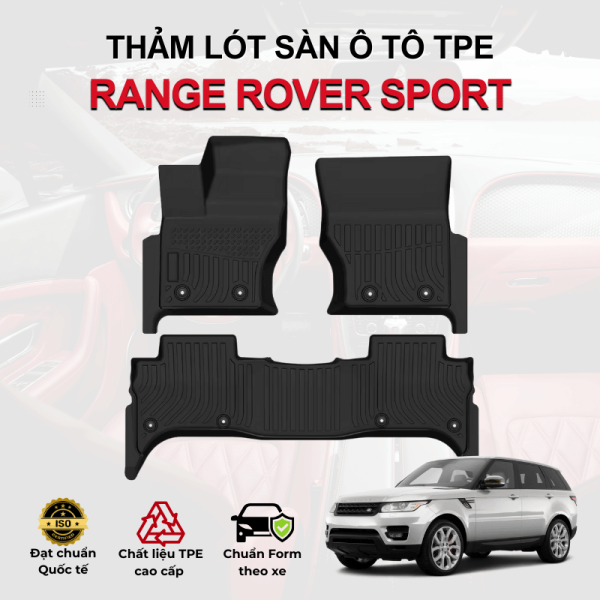 Thảm lót sàn xe ô tô Range Rover Sport chất liệu TPE khuôn đúc nguyên khối tràn viền cao cấp