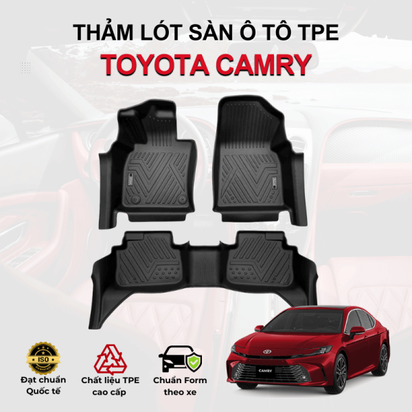 Thảm lót sàn xe ô tô Toyota Camry chất liệu TPE khuôn đúc nguyên khối tràn viền cao cấp