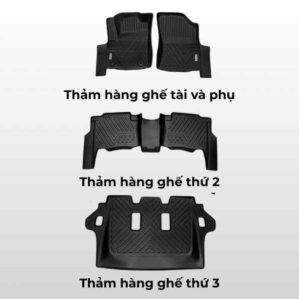 Bộ thảm lót sàn ô tô Toyota Fortuner chất liệu TPE
