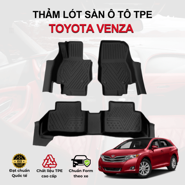 Thảm lót sàn xe ô tô Toyota Venza chất liệu TPE khuôn đúc nguyên khối tràn viền cao cấp
