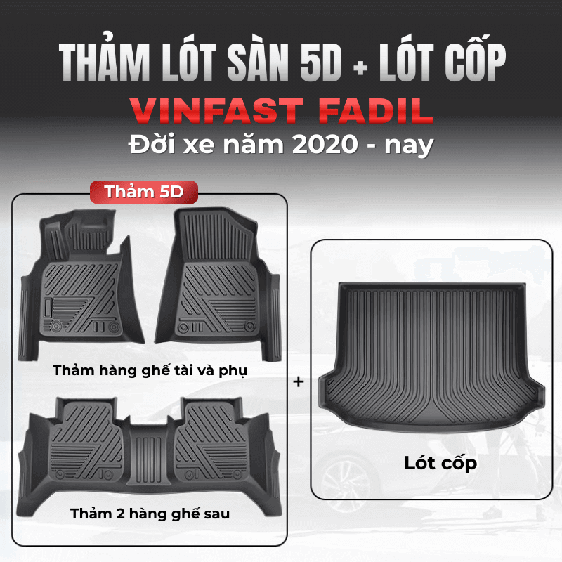 Thảm lót sàn ô tô TPE 5D & Lót cốp