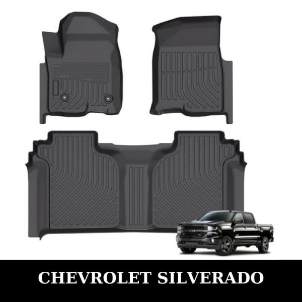 Thảm lót sàn xe ô tô Chevrolet Silverado chất liệu TPE khuôn đúc nguyên khối tràn viền cao cấp
