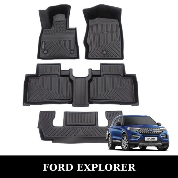 Thảm lót sàn xe ô tô Ford Explorer chất liệu TPE khuôn đúc nguyên khối tràn viền cao cấp