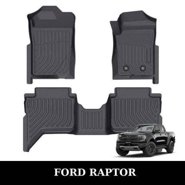 Thảm lót sàn xe ô tô Ford Raptor chất liệu TPE khuôn đúc nguyên khối tràn viền cao cấp