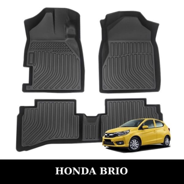 Thảm lót sàn xe ô tô Honda Brio chất liệu TPE khuôn đúc nguyên khối tràn viền cao cấp