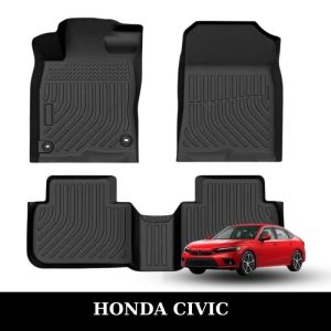Thảm lót sàn xe ô tô Honda Civic chất liệu TPE khuôn đúc nguyên khối tràn viền cao cấp