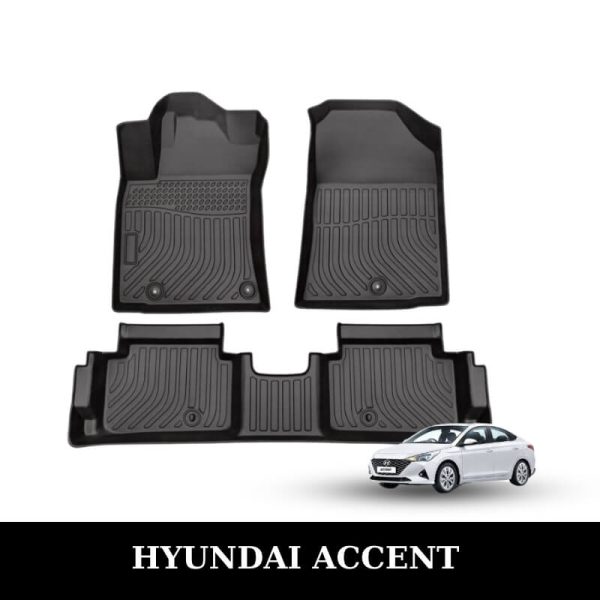 Thảm lót sàn xe ô tô Hyundai Accent chất liệu TPE khuôn đúc nguyên khối tràn viền cao cấp