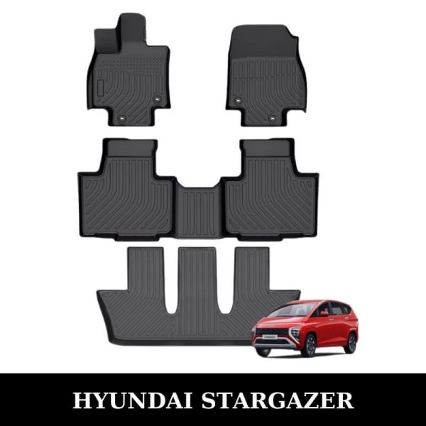 Thảm lót sàn xe ô tô Hyundai Stargazer chất liệu TPE khuôn đúc nguyên khối tràn viền cao cấp