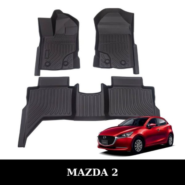 Thảm lót sàn xe ô tô Mazda 2 chất liệu TPE khuôn đúc nguyên khối tràn viền cao cấp