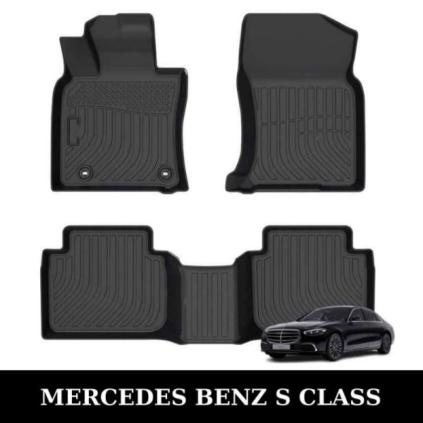 Thảm lót sàn xe ô tô Mercedes Benz S-Class chất liệu TPE khuôn đúc nguyên khối tràn viền cao cấp