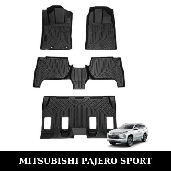 Thảm lót sàn xe ô tô Mitsubishi Pajero Sport chất liệu TPE khuôn đúc nguyên khối tràn viền cao cấp