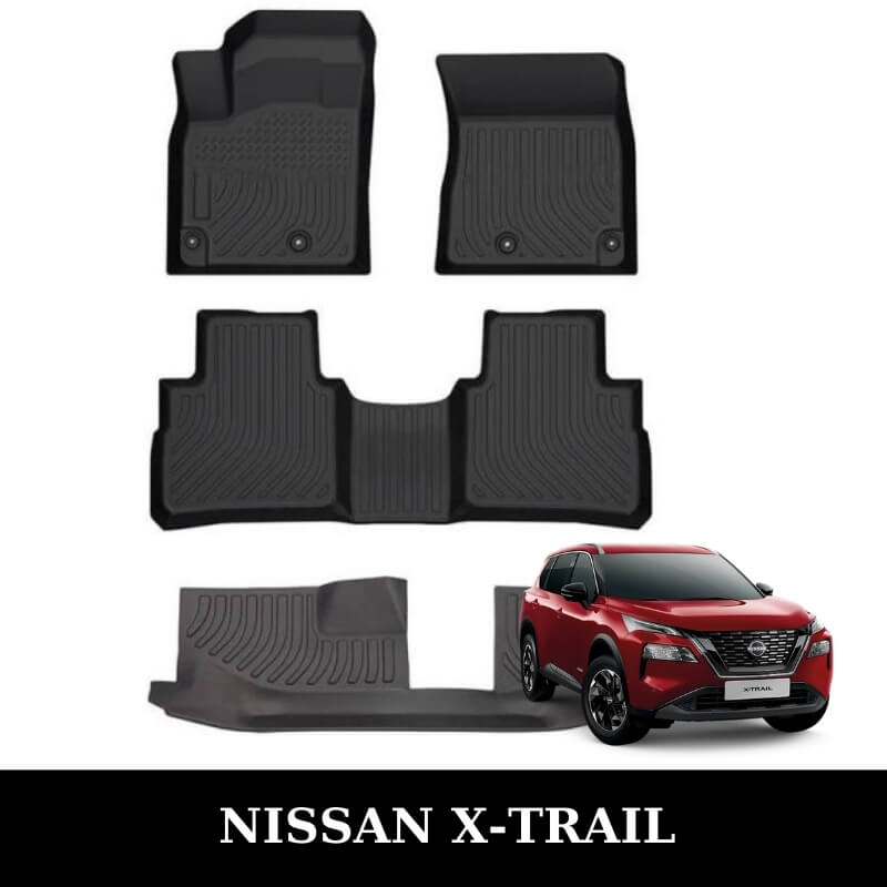 Thảm lót sàn xe ô tô Nissan X-Trail chất liệu TPE khuôn đúc nguyên khối tràn viền cao cấp