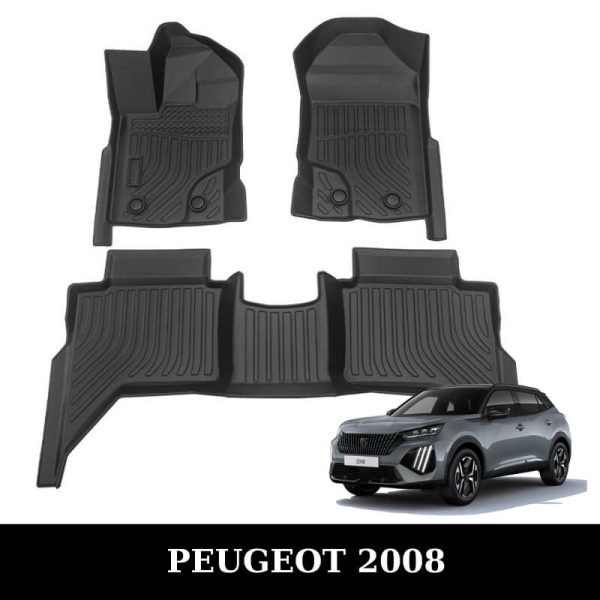 Thảm lót sàn xe ô tô Peugeot 2008 chất liệu TPE khuôn đúc nguyên khối tràn viền cao cấp