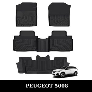 Thảm lót sàn xe ô tô Peugeot 5008 chất liệu TPE khuôn đúc nguyên khối tràn viền cao cấp