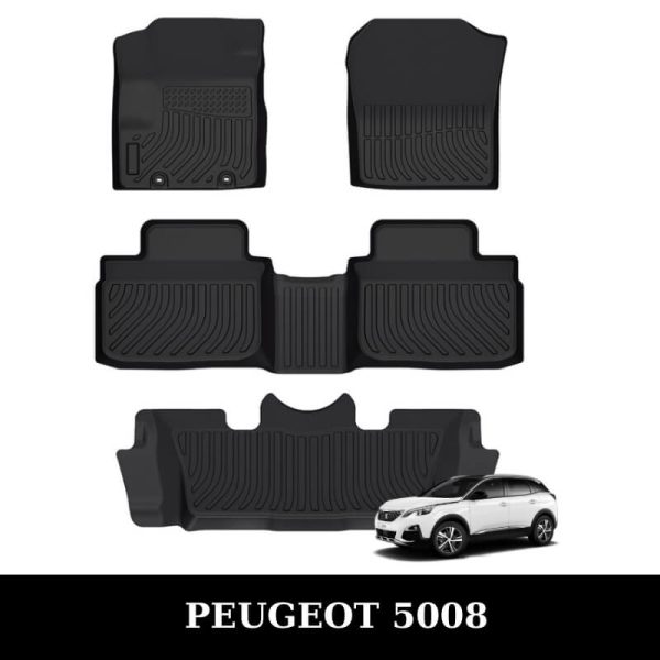 Thảm lót sàn xe ô tô Peugeot 5008 chất liệu TPE khuôn đúc nguyên khối tràn viền cao cấp