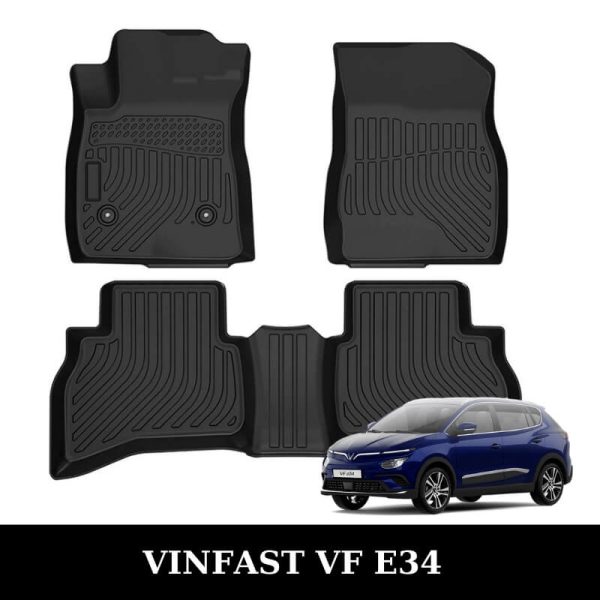 Thảm lót sàn xe ô tô VinFast VF e34 chất liệu TPE khuôn đúc nguyên khối tràn viền cao cấp