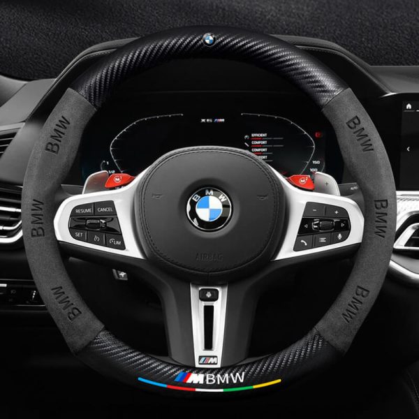 Bọc vô lăng xe BMW da lộn 3D & sợi Carbon