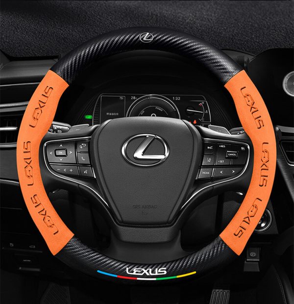 Bọc vô lăng xe Lexus da lộn 3D & sợi Carbon