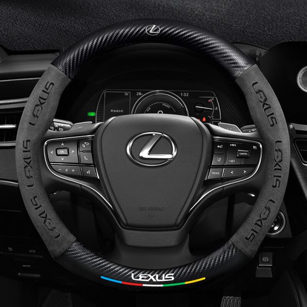 Bọc vô lăng xe Lexus da lộn 3D & sợi Carbon