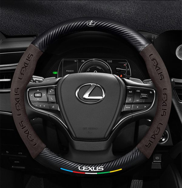 Bọc vô lăng xe Lexus da lộn 3D & sợi Carbon