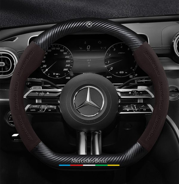 Bọc vô lăng xe Mercedes da lộn & sợi Carbon