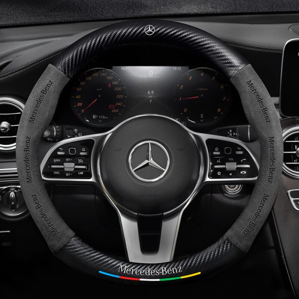 Bọc vô lăng xe Mercedes da lộn & sợi Carbon