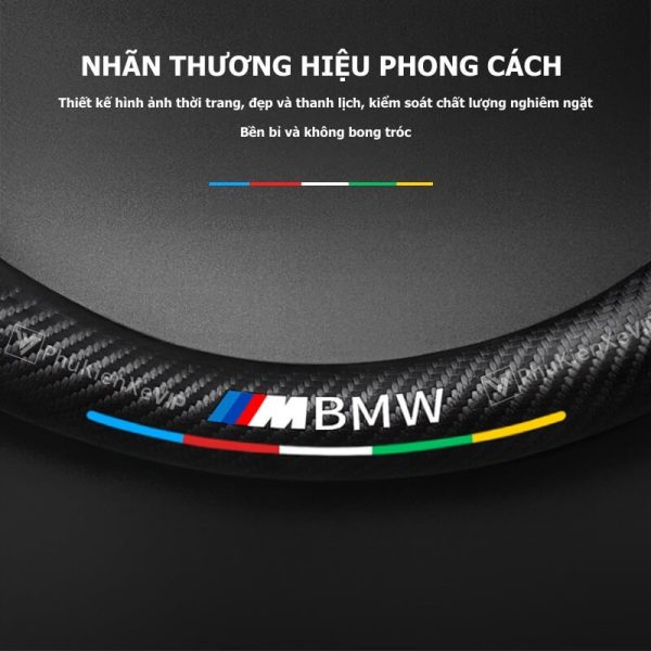 Bọc vô lăng BMW chất liệu Da lộn 3D & sợi Carbon