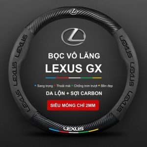 Bọc vô lăng Lexus GX chất liệu Da lộn 3D & sợi Carbon cao cấp