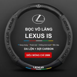 Bọc vô lăng Lexus IS chất liệu Da lộn 3D & sợi Carbon chính hãng