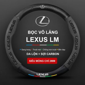 Bọc vô lăng Lexus LM chất liệu Da lộn 3D & sợi Carbon tinh tế