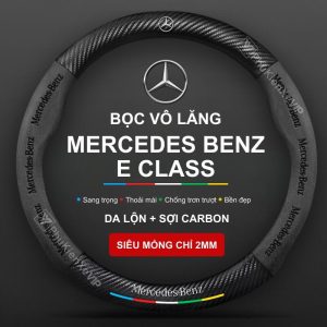 Bọc vô lăng Mercedes Benz E Class chất liệu Da lộn 3D & sợi Carbon cao cấp