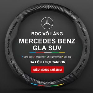 Bọc vô lăng Mercedes Benz GLA SUV chất liệu Da lộn 3D & sợi Carbon cao cấp