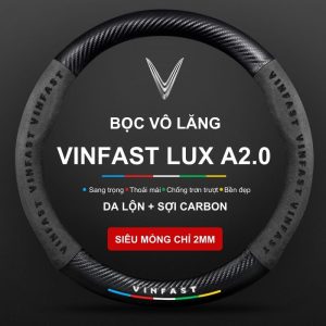 Bọc vô lăng xe VinFast Lux A2.0 chất liệu Da lộn 3D & Sợi Carbon cao cấp
