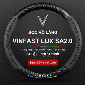 Bọc vô lăng xe VinFast Lux SA2.0 Da lộn 3D & Sợi Carbon cao cấp
