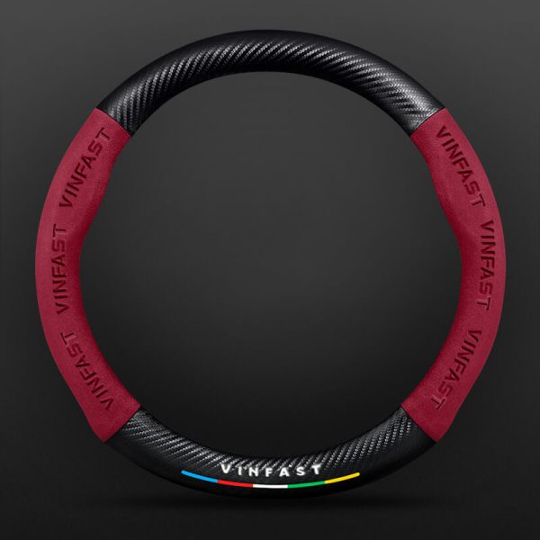 Bọc vô lăng xe VinFast Da lộn 3D & Sợi Carbon cao cấp dạng tròn
