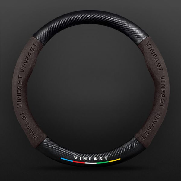 Bọc vô lăng xe VinFast Da lộn 3D & Sợi Carbon cao cấp dạng tròn