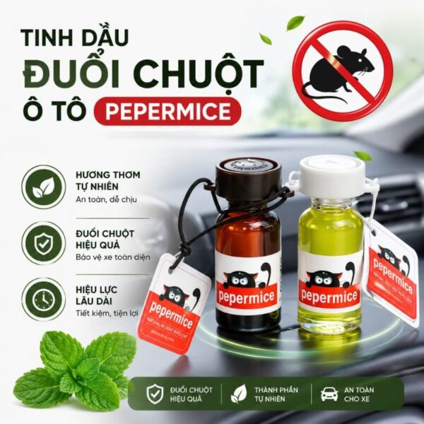 Tinh dầu đuổi chuột ô tô Pepermice dạng treo