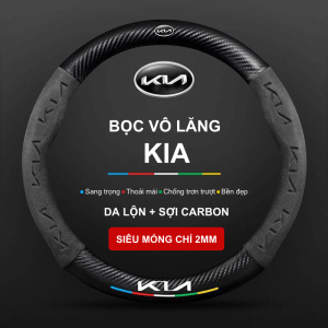 Bọc vô lăng xe KIA chất liệu Da lộn 3D & Sợi Carbon cao cấp