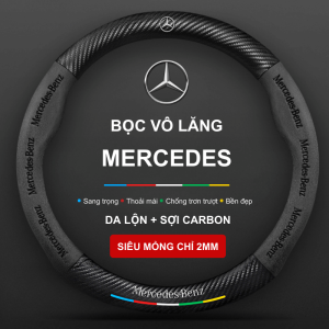 Bọc vô lăng xe Mercedes chất liệu Da lộn 3D & Sợi Carbon cao cấp